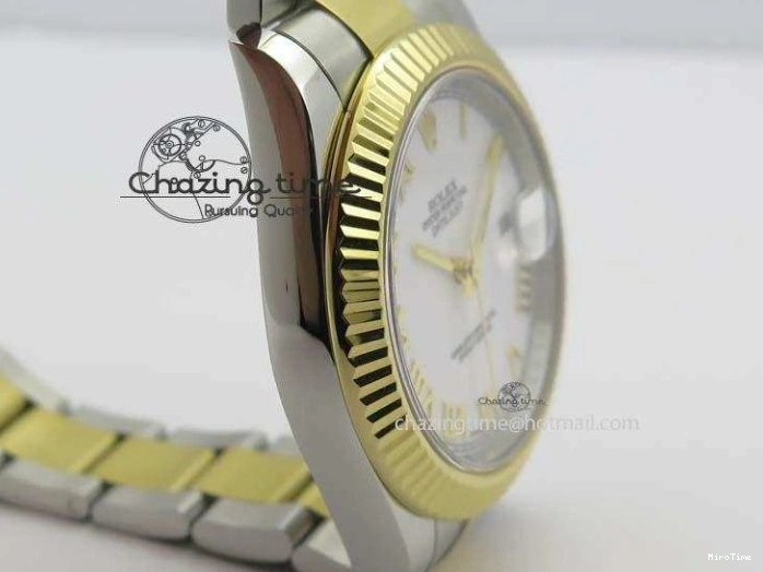 MiroTime 0404 DateJust II 116333 SS YG 41mm EW Best Edition White Dial Roman Markers On SS Bracelet A Casual 3821